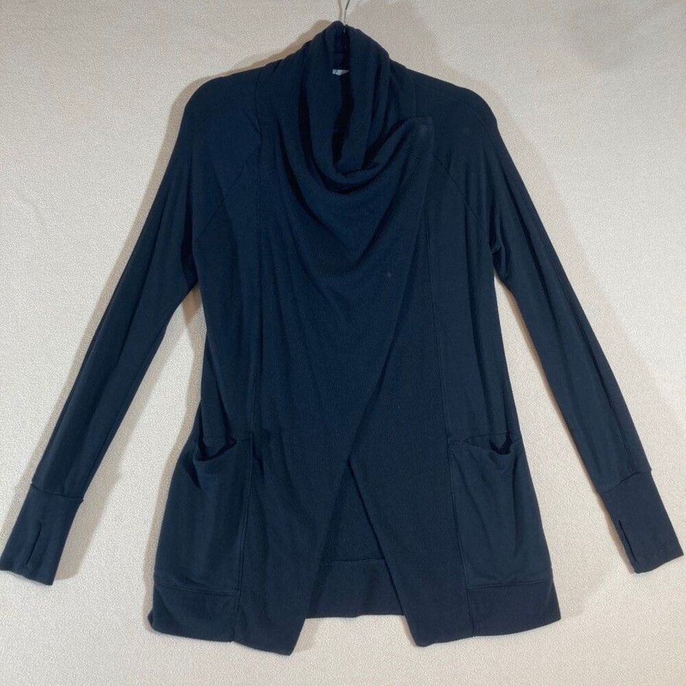 Athleta Studio Wrap Cardigan Sz‎ XXS Blk Long Sleeve Yoga Layer Outdoor Workout